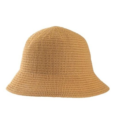 Women Mesh Woven Bucket Hat, Beach Hat, Sun Hat Fashion  display picture 3