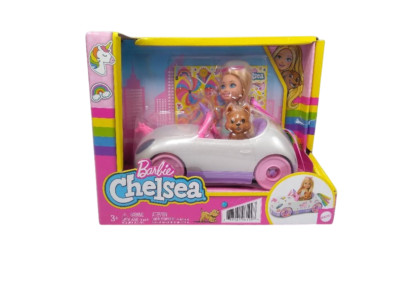 Barbie Chelsea Toy Car Set with Unicorn Theme, DAMAGED PACKAGING