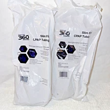 (2) GEMCORE 360 Slim Fit CPAP Tubing 6ft, 15mm with 22mm Cuffs NEW Sealed Pkgs.