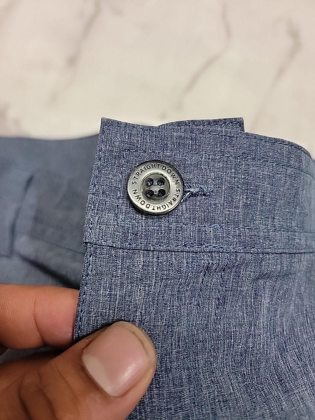 Straight Down Performance Heathered Blue Golf Ath… - image 7