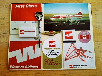 Western Airlines Memories Collection Postcard Bag Tag Jr Wing  Fits 8x10 Frame