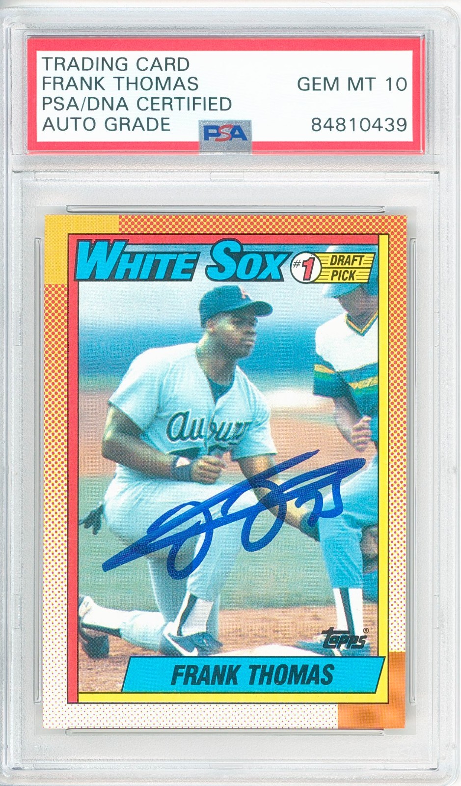 1990 Topps FRANK THOMAS #414 Rc Auto 💎 PSA 10 Gem Mint (auto grade only)