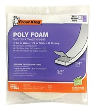 Frost King L342H White Poly Foam Weather Stripping Tape 1/4 Thick in. x 17 L ft.