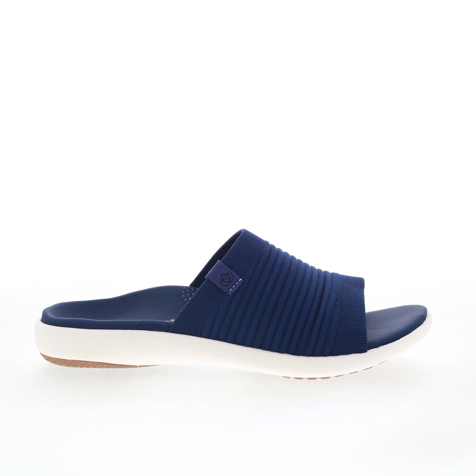 Spenco Astoria Slide SP1016PBL Womens Blue Canvas Slides Sandals Shoes