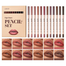 12 Colors Matte Lip Liner Set, High Pigmented Creamy Lipliners Pencil, Long Last