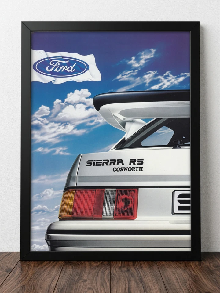 Ford Sierra RS Cosworth Framed A3 Poster Vintage 1980s Classic Car Wall Art - image 1 of 4