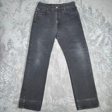 Vintage Levi’s 505 Black Jeans Made in USA 34x32 Regular Fit Straight Leg