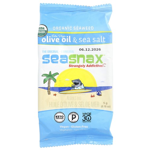 Organic Seaweed, Extra Virgin Olive Oil & Sea Salt, 0.18 oz (5 g)