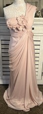 Adrianna Papell E Live From The Red Carpet Blush Long One Shoulder Gown Sz 6