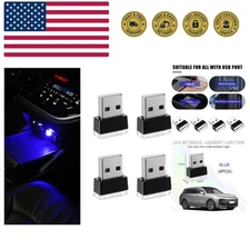 4 PCS USB LED Car Interior Atmosphere Lamp, Portable Mini LED Night Light, Pl...