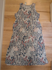 XXL Maurice's 24/7 Blue Pink Scoop Neck Elastic Waist Tank Maxi Dress 22 24