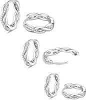Creolen 925 Silber 18K Vergoldet Hypoallergen 8-12Mm Zirkonia Ohrringe Damen Set