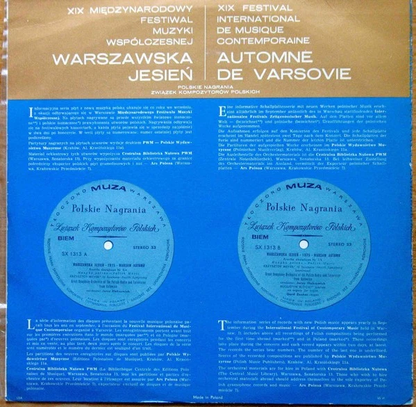 Various - XIX Warszawska Jesień - Automne De Varsovie 197 LP Schallplatte 205284 - Bild 2 von 4