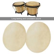 Cabezal de tambor de piel de oveja sonido transparente consistente 2 piezas para tambor bongo africano (11,4 pulgadas