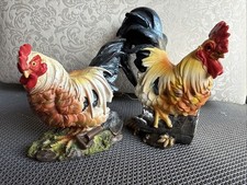 Pair Of Rooster and Chicken Figurine Decorations