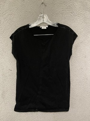 Lacoste Womens Black Top Size 38 Sleeveless Adult Cotton