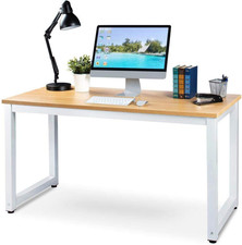 Scrivania Tavolo da Lavoro Porta Pc Computer Piano in Legno MDF con Struttura in