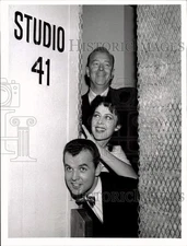 1959 Press Photo Red Rowe, Peggy Taylor, Bill Cunningham of "The Red Rowe Show."