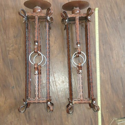 candle holders a little bit of green paint on one but washable tive Large