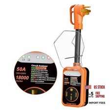 RV Surge Protector 50 Amp,18000 Joules RV Circuit Analyzer with 50A Orange