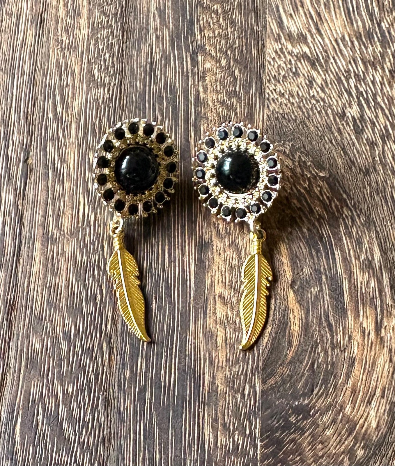 Wild Rag Scarf Slide -Bandana slide - Black and gold floral rhinestones