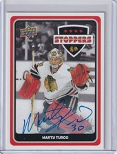 2025-26 UD Chicago Blackhawks Centennial Stoppers Auto #S-14 Marty Turco