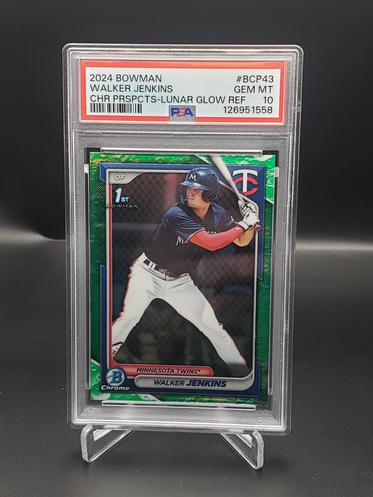 2024 Bowman - Chrome Prospects Walker Jenkins  Lunar Glow Refractor (RC) PSA 10