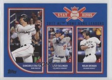 2018 Topps Big League Stat Kings Trio Blue Giancarlo Stanton Nolan Arenado 8ju
