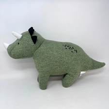 Pillowfort Green Dinosaur Throw Pillow Plush Stuffed Animal Triceratops Cute 21"
