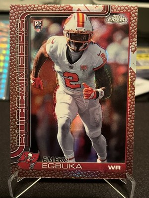 Emeka Egbuka 2025 Topps Chrome Rookie Pigskin SSP RC 312 Buccaneers BCX-619