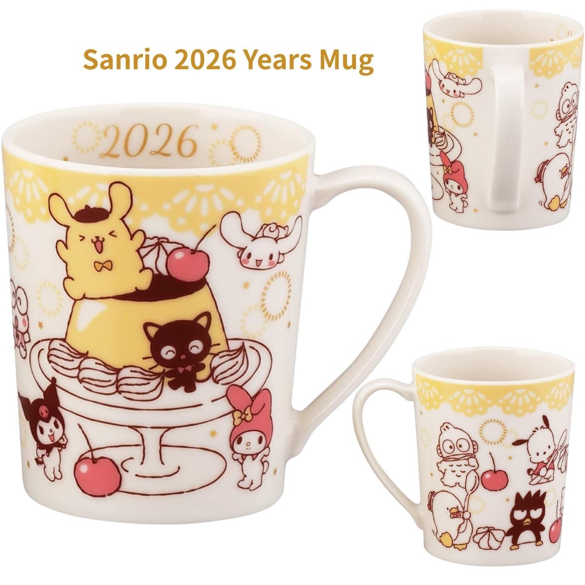 Sanrio 2026 Years Mug Pom Pom Purin Chococat 30th Anniversary