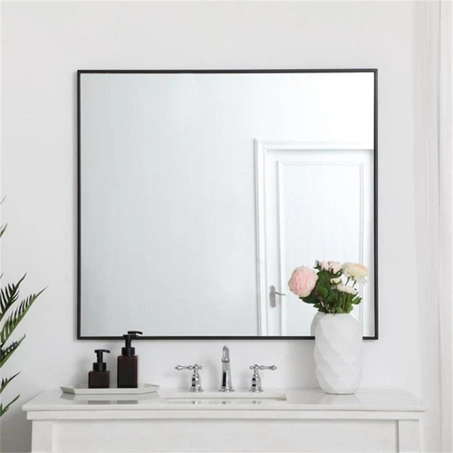 Elegant Decor Eternity 40" x 36" Contemporary Metal Frame Mirror in Black - Picture 8 of 12