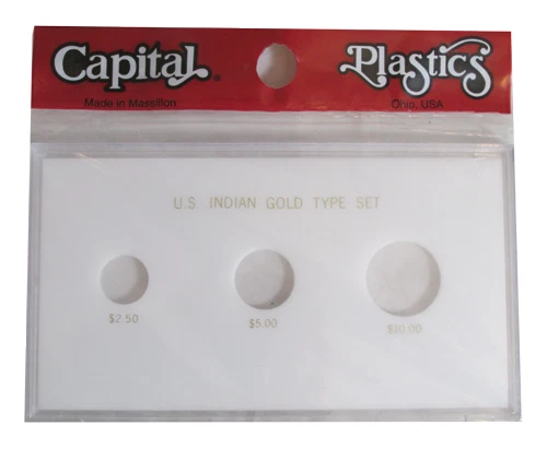 Capital Plastics 3-Coin Indian Head Gold Type Set Holder $10 $5 $2.50 eagle case