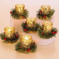 Teelichthalter 6Er Set Gold Weihnachten Glas TeelichtgläSer Deko 6 StüCk