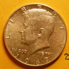 1967 KENNEDY HALF DOLLAR 40% SILVER  AU/BU   S-1090-3