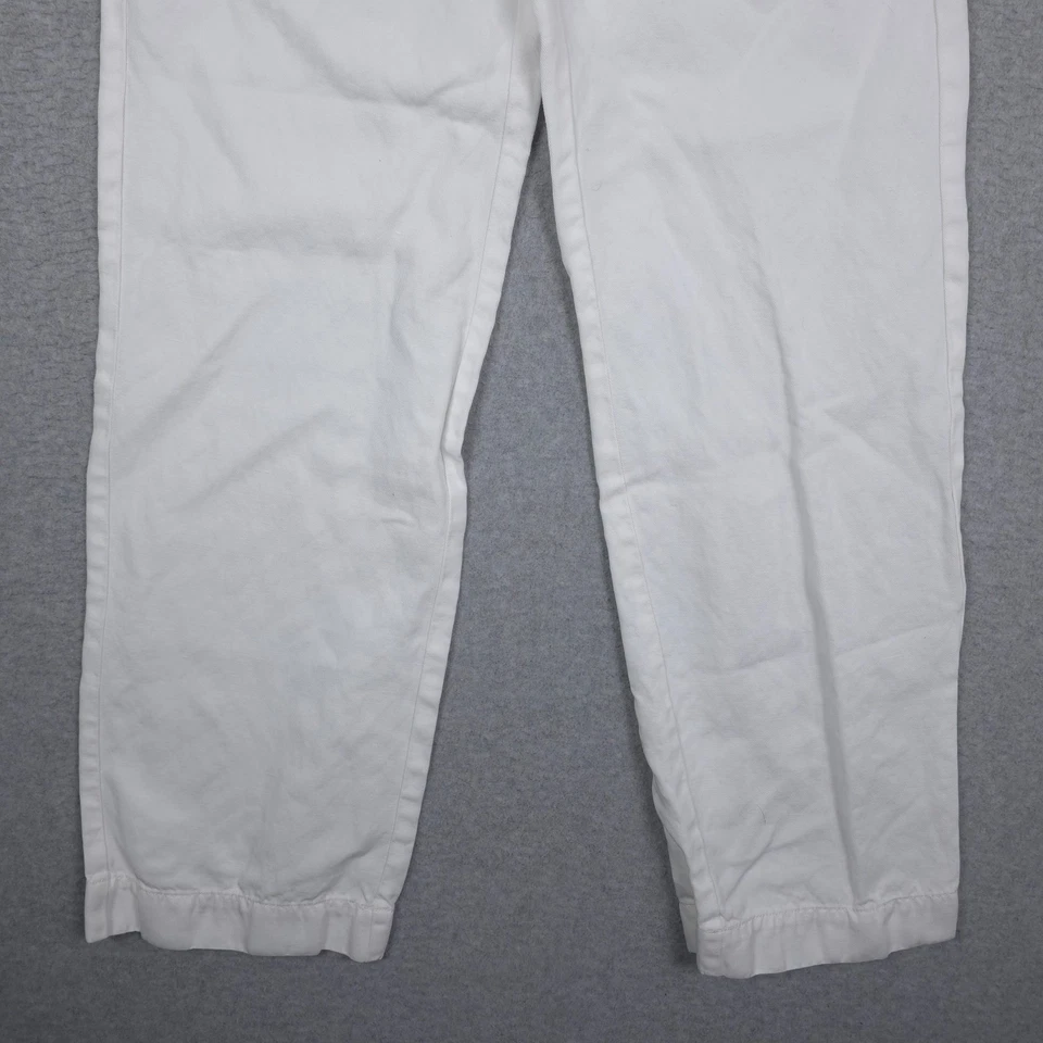 Pantalones Vince para mujer 2 blancos mezcla de lino pierna ancha costero preppy sarga informal Foto 3 de 4