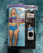 Fruit of the Loom Women s Cotton Breathable Brief Panties Black 3XL 6 Pack