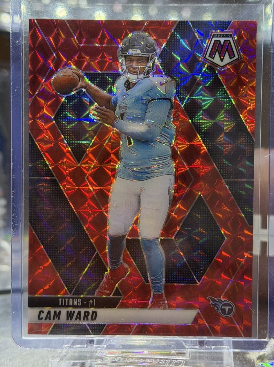 2025 PANINI MOSAIC #382 CAM WARD RED MOSAIC ROOKIE RC TENNESSEE TITANS