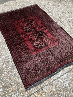 Elegant  Fil Paay Naqsha  Rug   4x2.6 ft | Handwoven Afghan Wool Carpet
