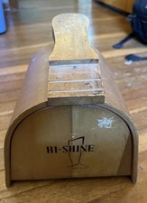 Vintage Shoe Shine Box Hi Shine Wooden Includes Laces Polish
