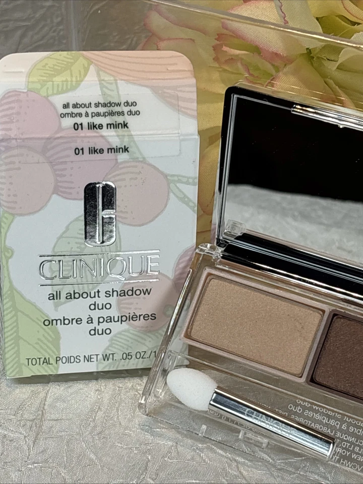 Clinique All About Shadow Duo - 01 Like Mink - FullSize New In Box Free Shipping - Image 1 of 3