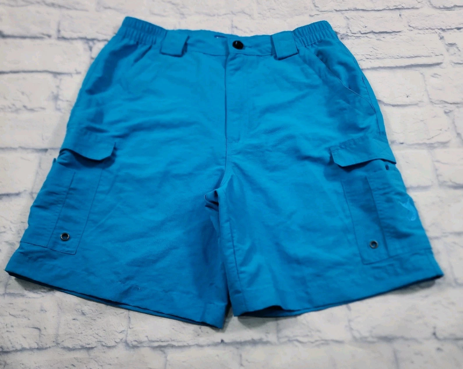 Reel Legends MENS S Bonefish Quick Dry Aqua Cargo Fishing Shorts Upf 50 Ripstop