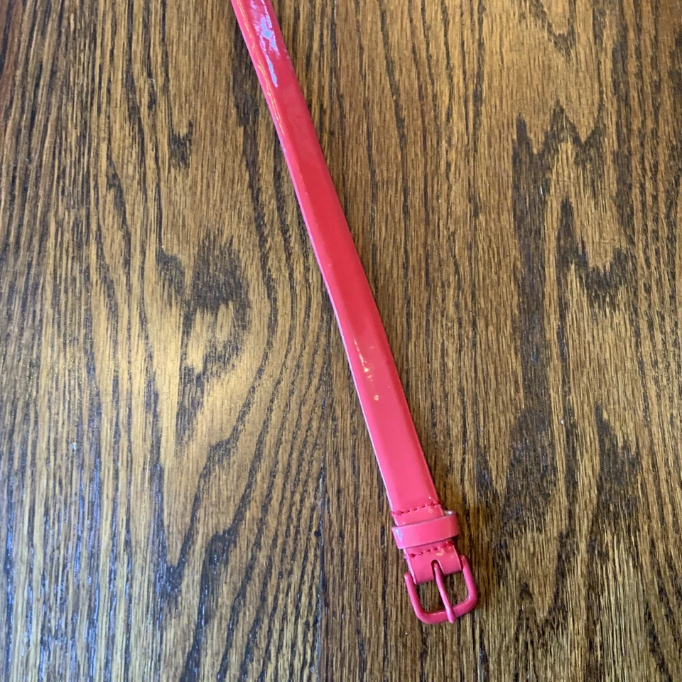 Cinturón Mujer J.Crew Rosa Brillante/Coral Patton Cuero Talla M 42” Largo LEER Foto 3 de 4