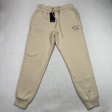 True Religion Buddha Horseshoe Fleece Jogger Pants Men's Small Puff Print Logo