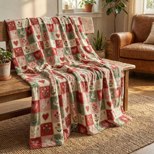 Classic Valentine Quilt Style Blanket Warm Cozy Decor