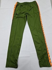 Kappa Herren Trainingshose grün kleine Seitenstreifen Tapered Polyester
