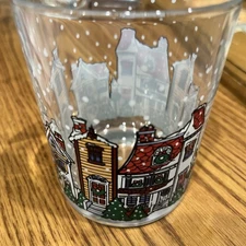 Luminarc D'Arques Dublin 1992 Christmas Village Old Fashion Tumbler Glass