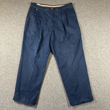 Vintage Dockers Pants Men W36 L29 Navy Blue Pleated Cuffed Classic Baggy Relaxed