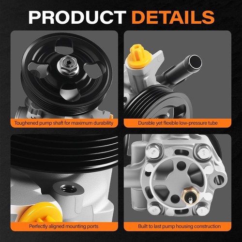 Power Steering Pump W/Pulley for 2005-2010 Kia Sportage 2005-09 Hyundai Tucson - Picture 4 of 8