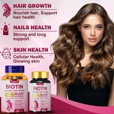 Biotin Collagen & Keratin 30,020mcg Hair Skin Nails Bone & Joint Health 60/120pc
